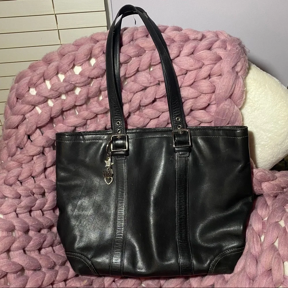 Black Coach Tote Bag with Coach Charm Included! - Picture 3 of 8